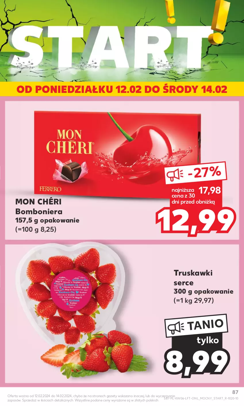 Gazetka promocyjna Kaufland - Gazetka tygodnia - ważna 08.02 do 14.02.2024 - strona 87 - produkty: Bomboniera, Mon Chéri, Ser, Truskawki