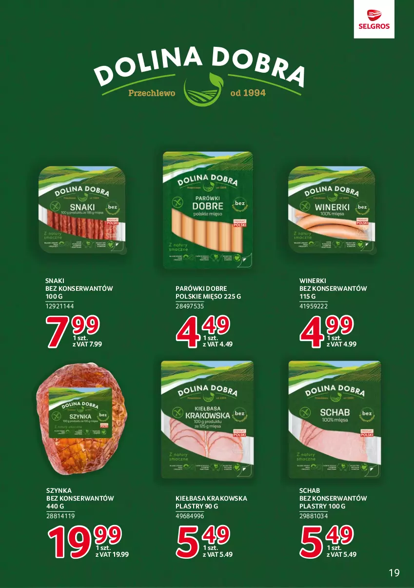 Gazetka promocyjna Selgros - Katalog Markowe Produkty - ważna 04.05 do 17.05.2023 - strona 19 - produkty: Kiełbasa, Kiełbasa krakowska, Mięso, Parówki, Ser, Szynka