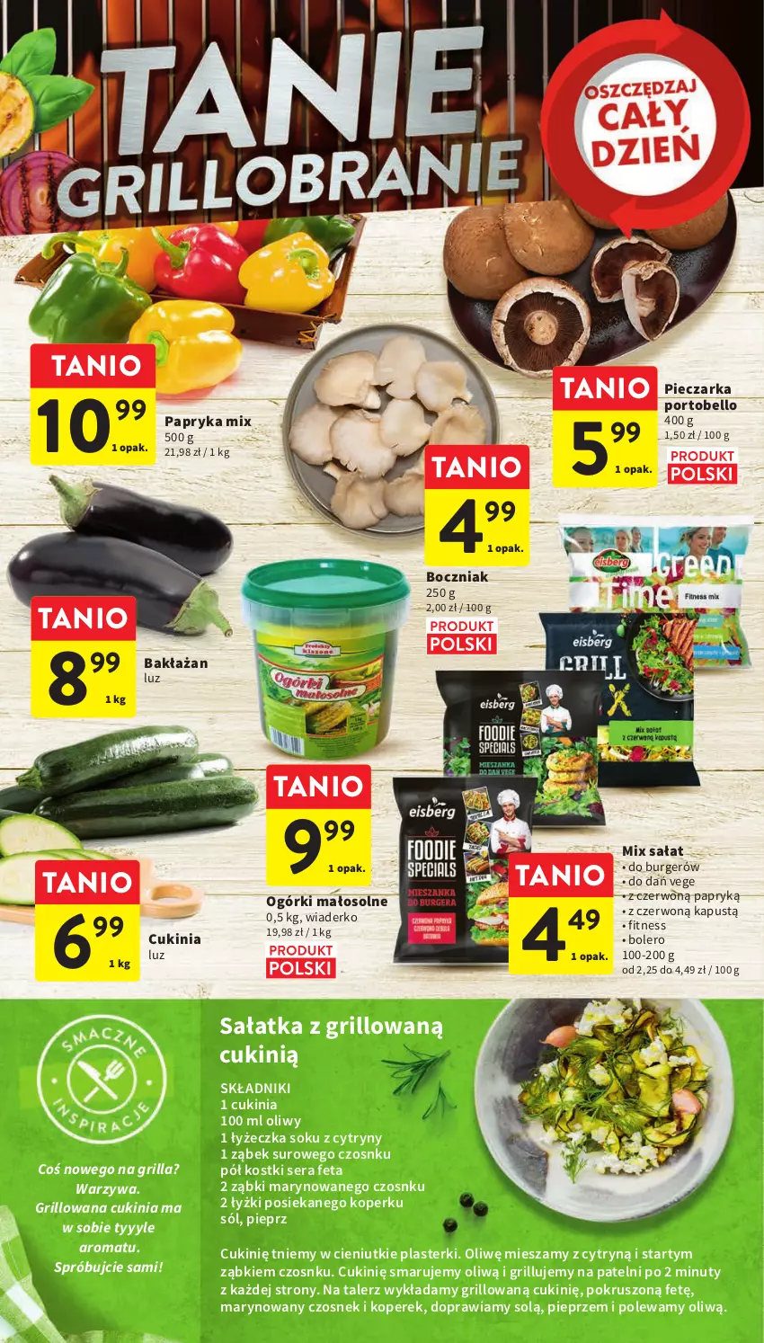 Gazetka promocyjna Intermarche - Gazetka Intermarche - ważna 11.05 do 17.05.2023 - strona 10 - produkty: Bell, Boczniak, Burger, Cytryny, Czosnek, Feta, Grill, Kapustą, Nuty, Papryka, Piec, Pieczarka, Pieprz, Plasterki, Por, Portobello, Sałat, Sałatka, Ser, Sok, Sól, Talerz, Warzywa