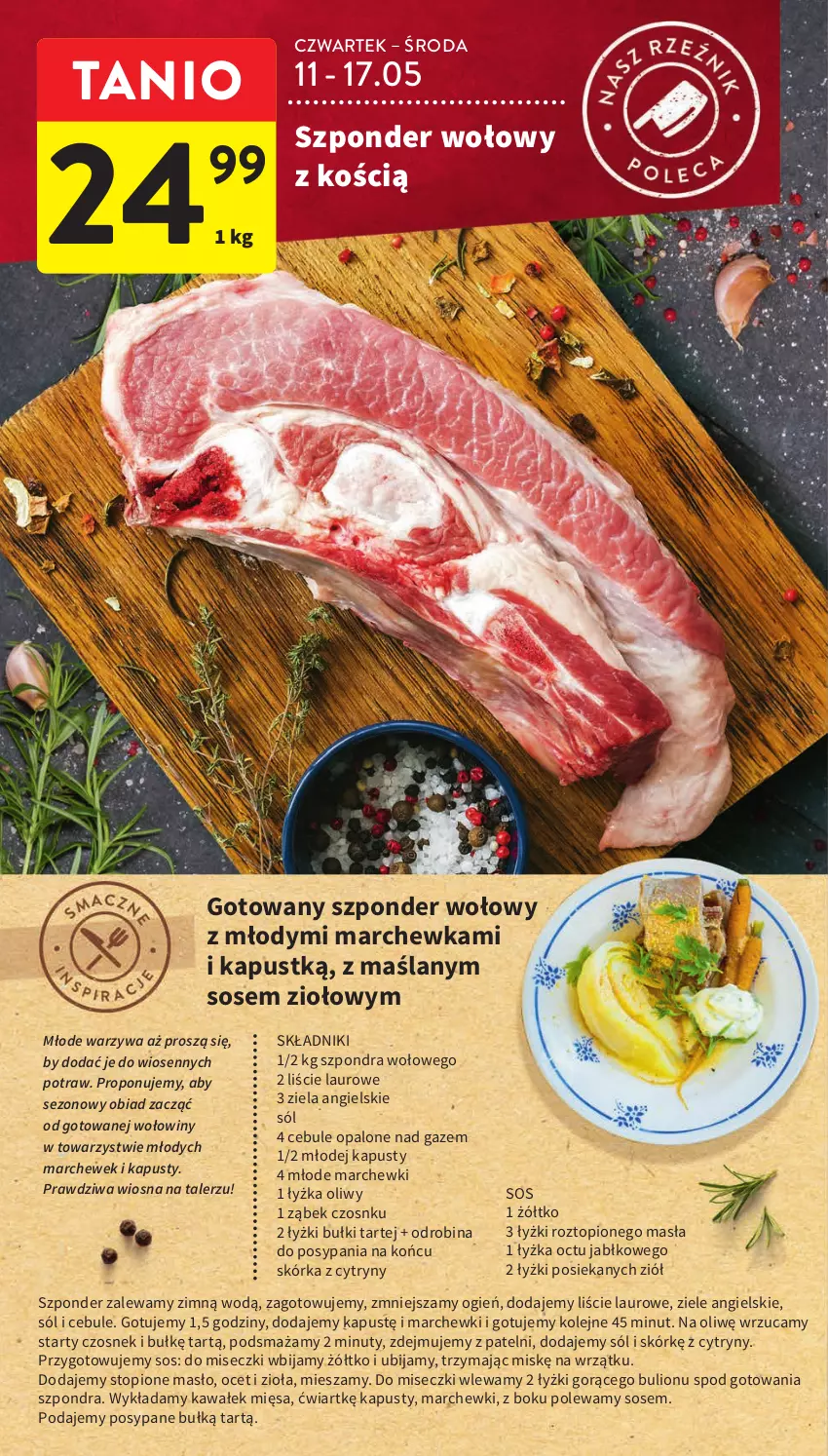 Gazetka promocyjna Intermarche - Gazetka Intermarche - ważna 11.05 do 17.05.2023 - strona 14 - produkty: Bulion, Cytryny, Czosnek, Kawa, Laur, Lion, Marchewka, Masło, Nuty, Ocet, Olej, Sól, Sos, Szponder wołowy, Talerz, Top, Wałek, Warzywa, Ziele angielskie