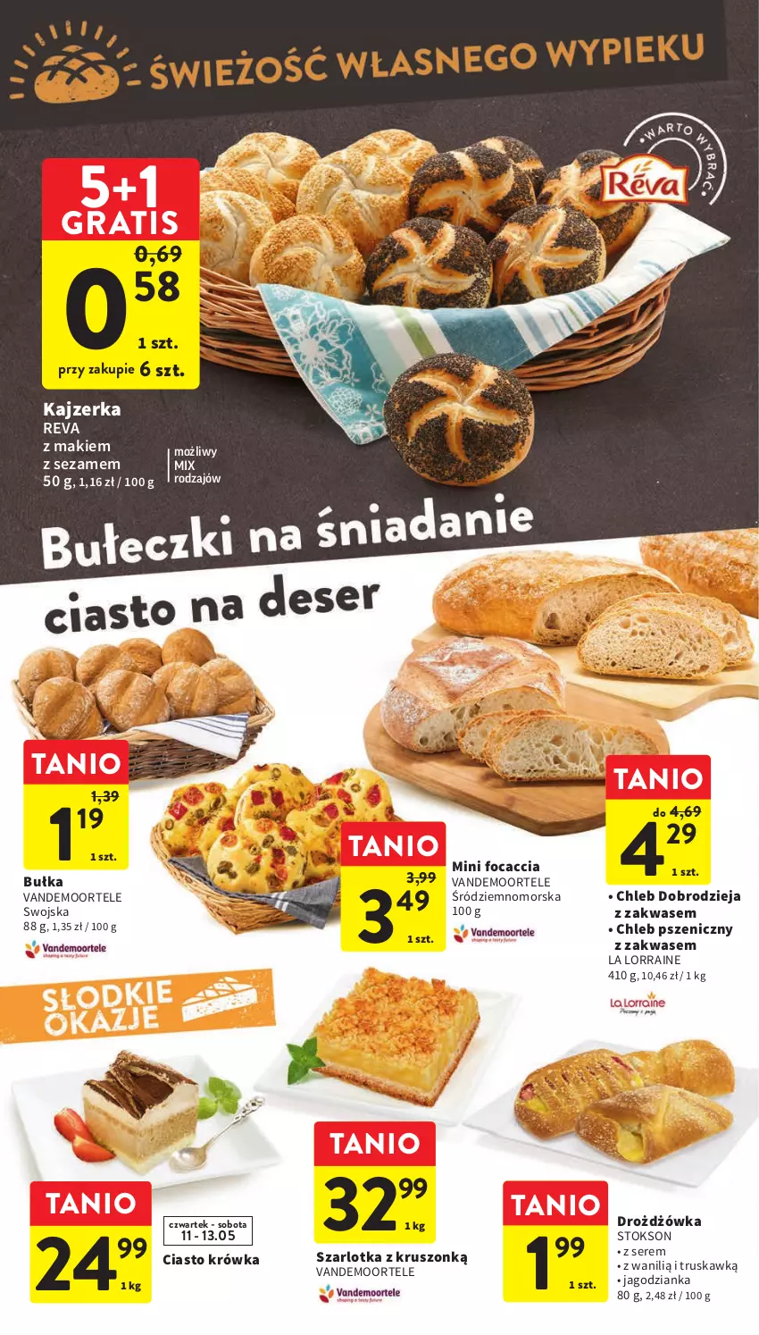 Gazetka promocyjna Intermarche - Gazetka Intermarche - ważna 11.05 do 17.05.2023 - strona 22 - produkty: Bułka, Chleb, Focaccia, Gra, Jagodzianka, Kajzerka, Ser, Sezam, Szarlotka