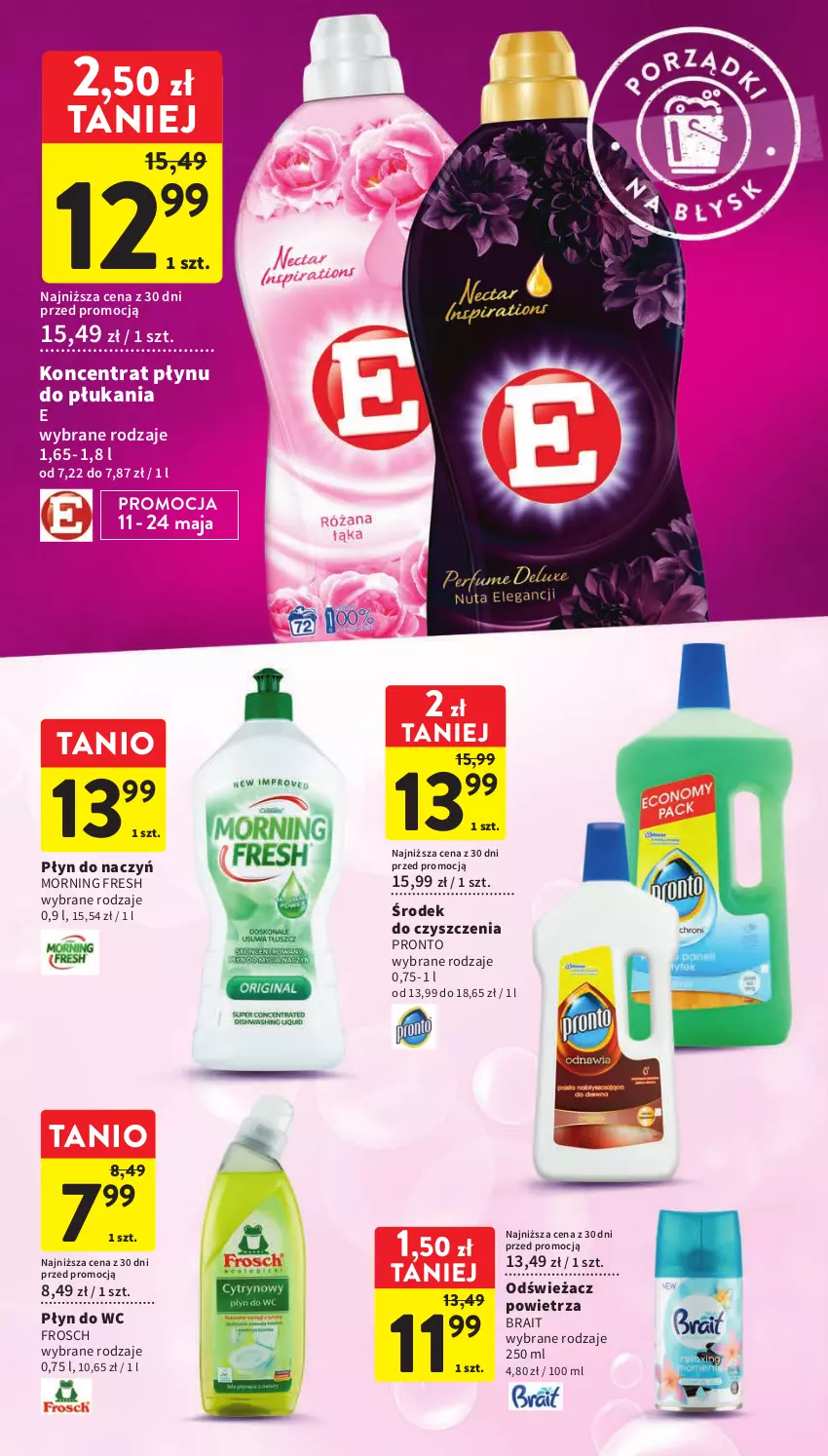 Gazetka promocyjna Intermarche - Gazetka Intermarche - ważna 11.05 do 17.05.2023 - strona 34 - produkty: Frosch, Odświeżacz powietrza, Płyn do wc, Pronto