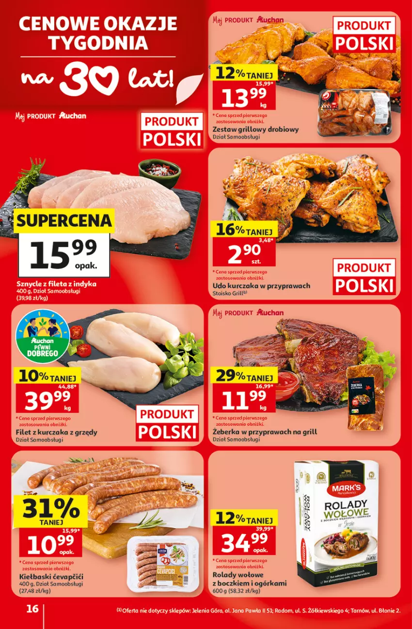 Gazetka promocyjna Auchan - Gazetka 30 Lat Hipermarket Auchan - ważna 30.07 do 05.08.2026 - strona 16 - produkty: Grill, Kurczak, Orka