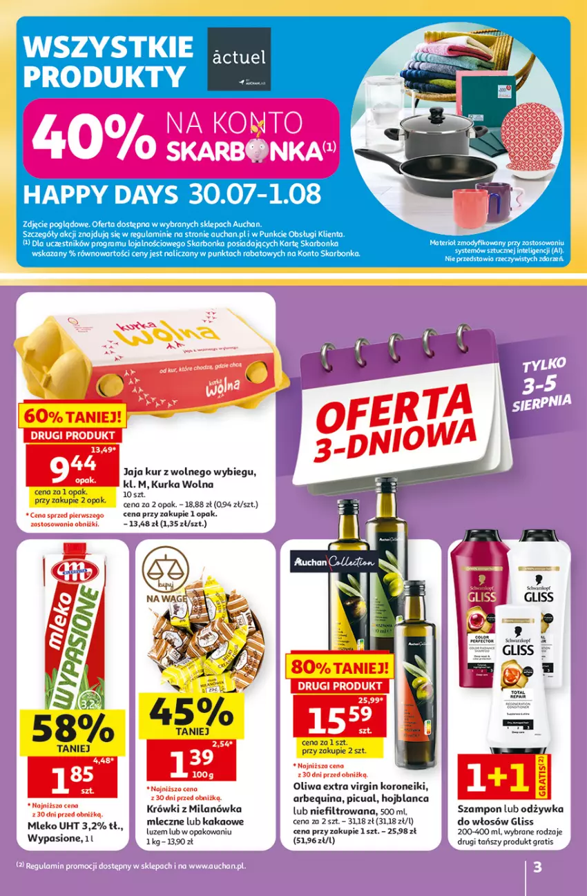 Gazetka promocyjna Auchan - Gazetka 30 Lat Hipermarket Auchan - ważna 30.07 do 05.08.2026 - strona 3 - produkty: Gin, Gra, Intel, Jaja, JBL, Kakao, Mleko, Odżywka, Pur, Szampon