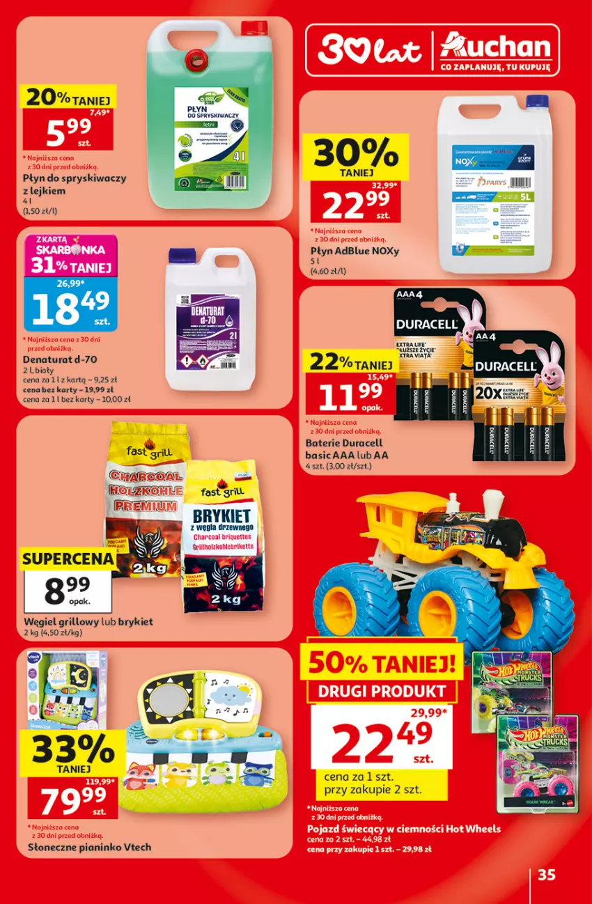 Gazetka promocyjna Auchan - Gazetka 30 Lat Hipermarket Auchan - ważna 30.07 do 05.08.2026 - strona 35 - produkty: Duracell, Fa, Grill, Płyn do spryskiwaczy