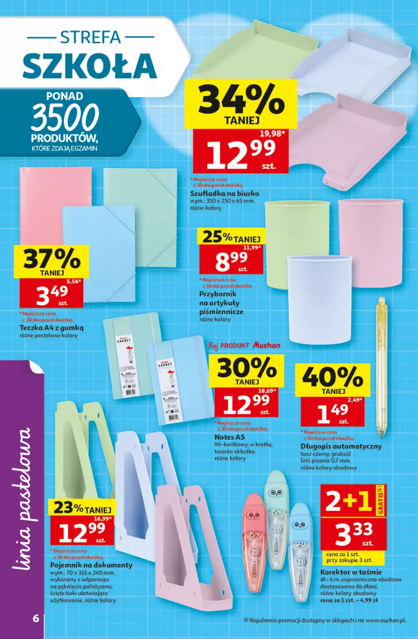Gazetka promocyjna Auchan - Gazetka 30 Lat Hipermarket Auchan - ważna 30.07 do 05.08.2026 - strona 6 - produkty: Biurko, Długopis, Fa, Pojemnik, Por, Rama, Tusz