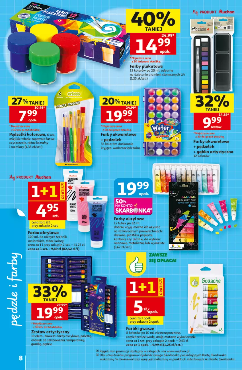 Gazetka promocyjna Auchan - Gazetka 30 Lat Hipermarket Auchan - ważna 30.07 do 05.08.2026 - strona 8 - produkty: Cień, Fa, Farba akrylowa, Gra, Obraz, Papier, Por, Tran