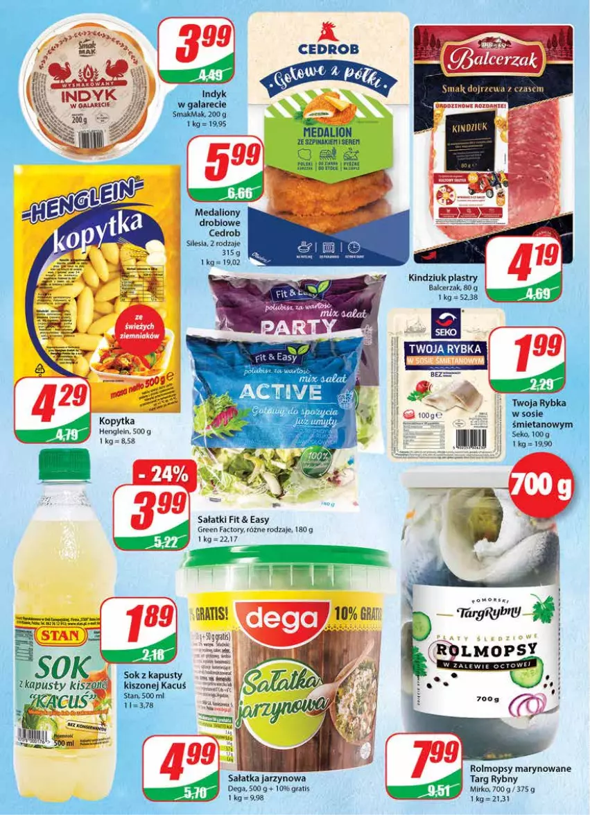 Gazetka promocyjna Dino - Gazetka - ważna 08.06 do 14.06.2022 - strona 16 - produkty: Dega, Fa, Gala, Gra, Kindziuk, Lion, Mop, Sałat, Sałatka, SEKO, Ser, Sok, Sos, Szpinak