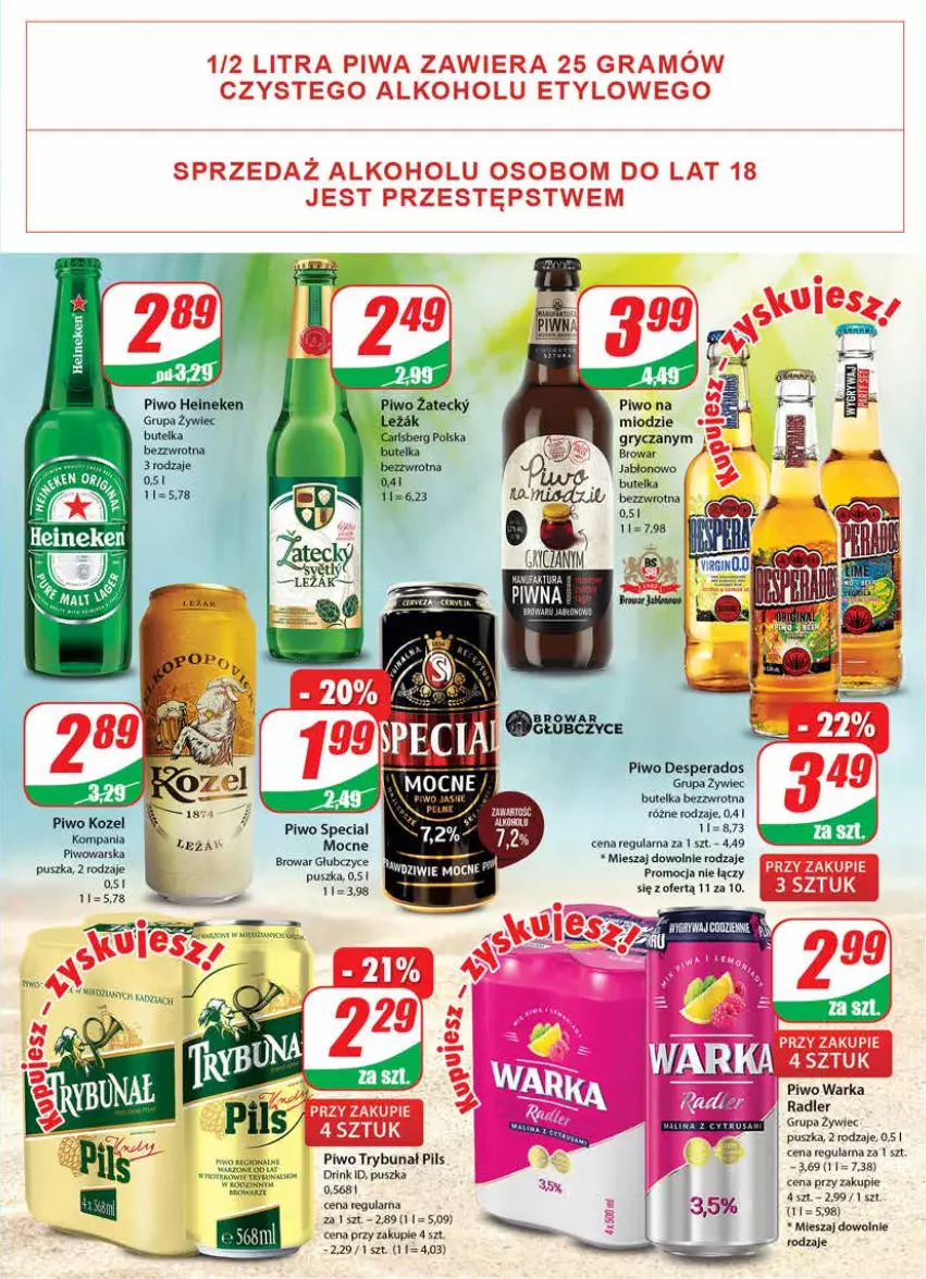 Gazetka promocyjna Dino - Gazetka - ważna 08.06 do 14.06.2022 - strona 17 - produkty: Desperados, Gry, Kozel, Piwo, Radler, Ser, Warka