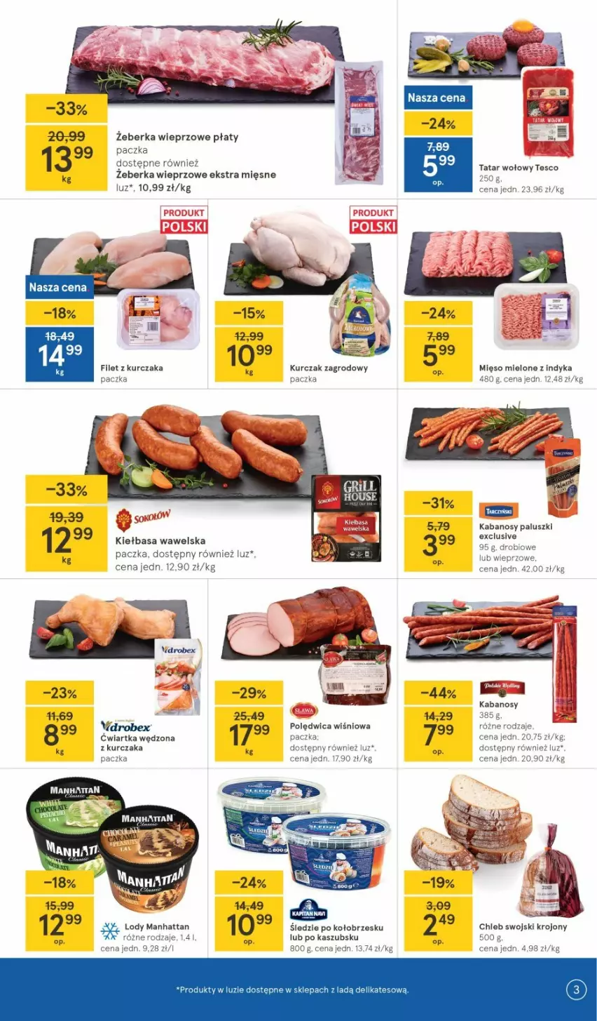 Gazetka promocyjna Tesco - Tesco gazetka - przyszły tydzień - ważna 09.09 do 15.09.2021 - strona 3 - produkty: Drobex, Kabanos, Kiełbasa, Kurczak, Mięso, Mięso mielone, NBA, Polędwica, Wawel