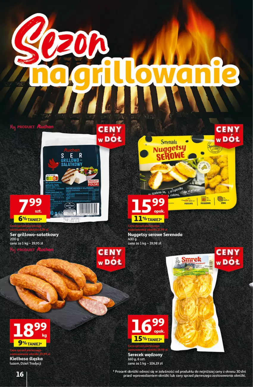 Gazetka promocyjna Auchan - Gazetka CENY W DÓŁ Hipermarket Auchan - ważna 04.07 do 10.07.2024 - strona 18 - produkty: Kiełbasa, Kiełbasa śląska, Por, Ser