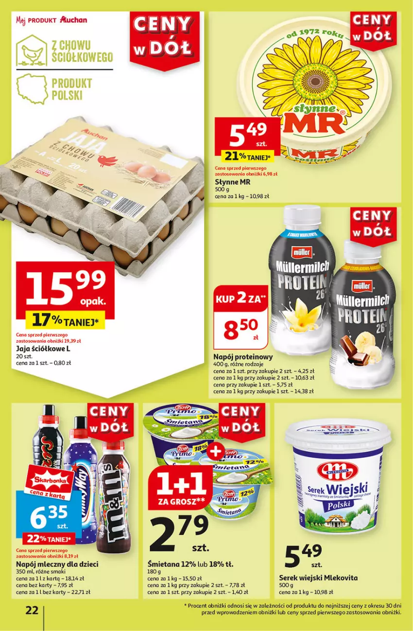 Gazetka promocyjna Auchan - Gazetka CENY W DÓŁ Hipermarket Auchan - ważna 04.07 do 10.07.2024 - strona 24 - produkty: Dzieci, EPEE, Jaja, Mleko, Mlekovita, Napój, Napój mleczny, Ser, Serek, Serek wiejski, Vita C