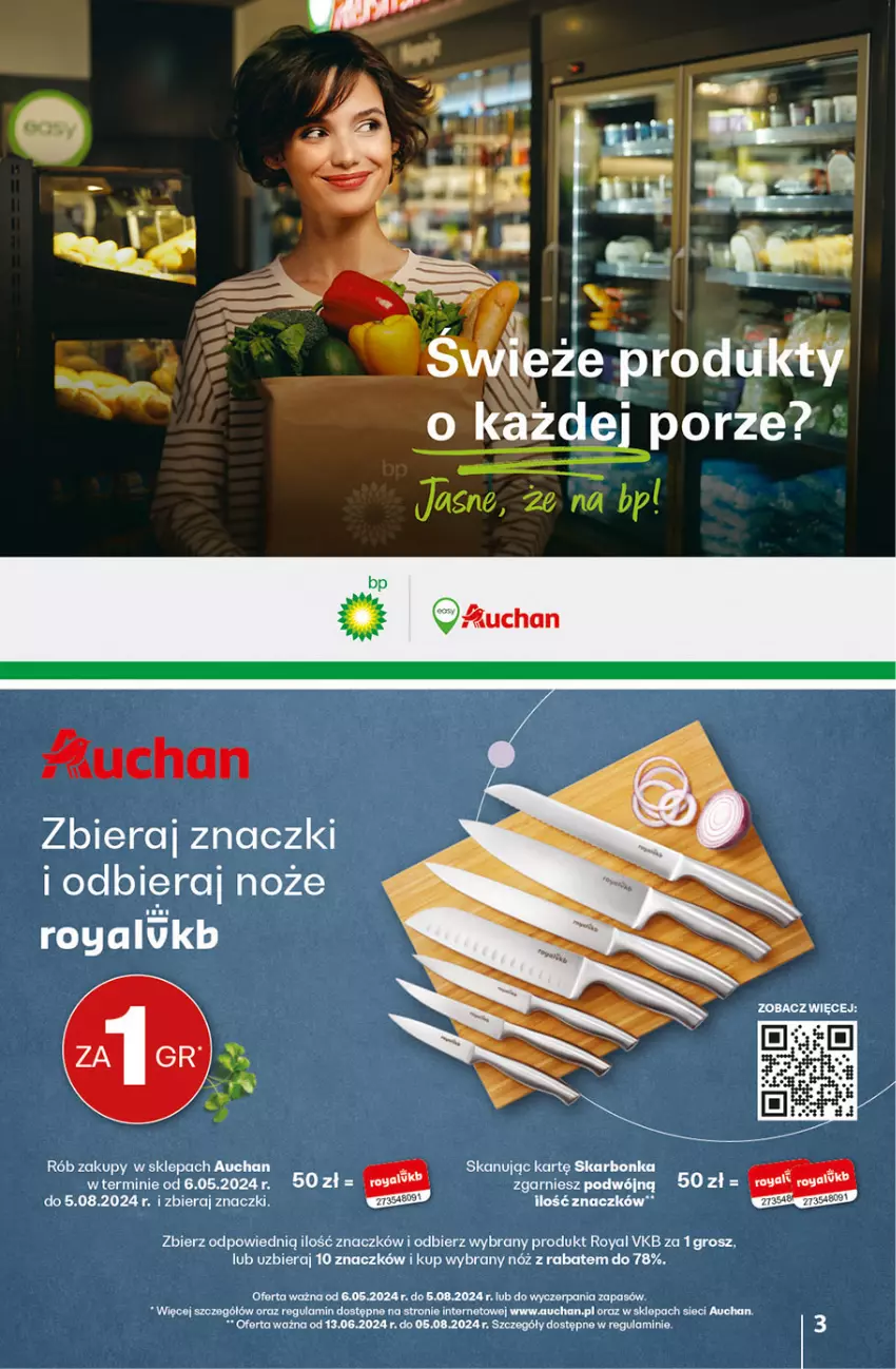 Gazetka promocyjna Auchan - Gazetka CENY W DÓŁ Hipermarket Auchan - ważna 04.07 do 10.07.2024 - strona 3 - produkty: Noż, Rogal