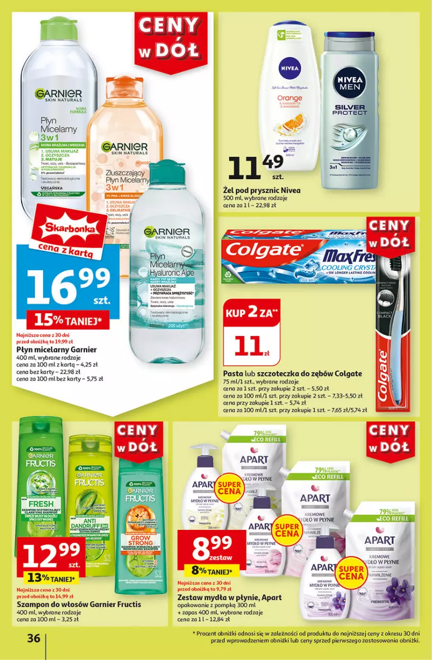 Gazetka promocyjna Auchan - Gazetka CENY W DÓŁ Hipermarket Auchan - ważna 04.07 do 10.07.2024 - strona 38 - produkty: Colgate, Fructis, Garnier, LG, Makijaż, Nivea, Płyn micelarny, Sok, Szampon, Szczoteczka, Szczoteczka do zębów