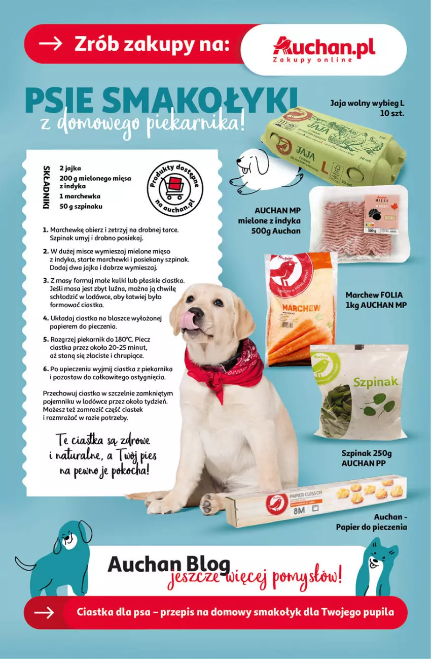 Gazetka promocyjna Auchan - Gazetka CENY W DÓŁ Hipermarket Auchan - ważna 04.07 do 10.07.2024 - strona 45 - produkty: Ciastka, Koc, Marchewka, Mięso, Mięso z indyka, Papier, Papier do pieczenia, Piec, Piekarnik, Pojemnik, Stek, Szpinak