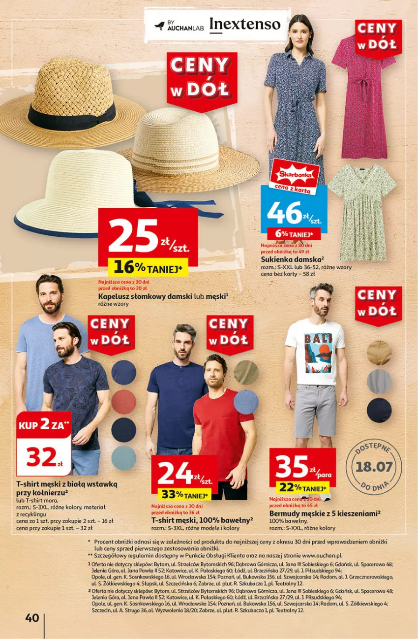 Gazetka promocyjna Auchan - Gazetka CENY W DÓŁ Hipermarket Auchan - ważna 04.07 do 10.07.2024 - strona 48 - produkty: Acer, Bermudy, Cars, Sos, Sukienka, T-shirt