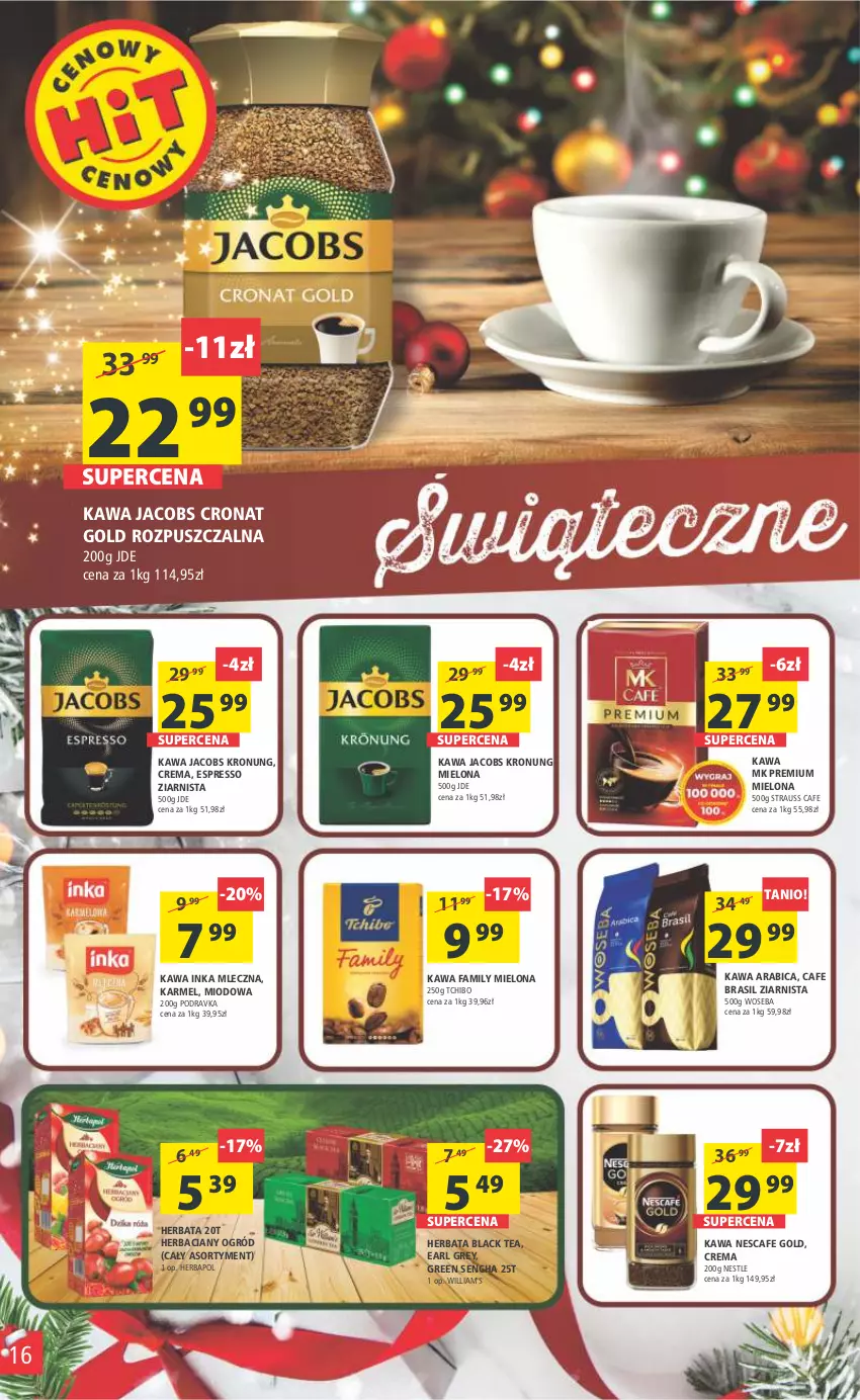 Gazetka promocyjna Arhelan - Gazetka - ważna 16.12 do 26.12.2022 - strona 16 - produkty: BIC, Earl Grey, Fa, Herbapol, Herbata, Inka, Jacobs, Kawa, Lack, Ogród, Podravka, Tchibo, Woseba