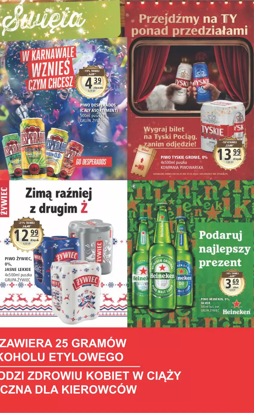 Gazetka promocyjna Arhelan - Gazetka - ważna 16.12 do 26.12.2022 - strona 19 - produkty: Desperados, Heineken, Piwo, Tyskie