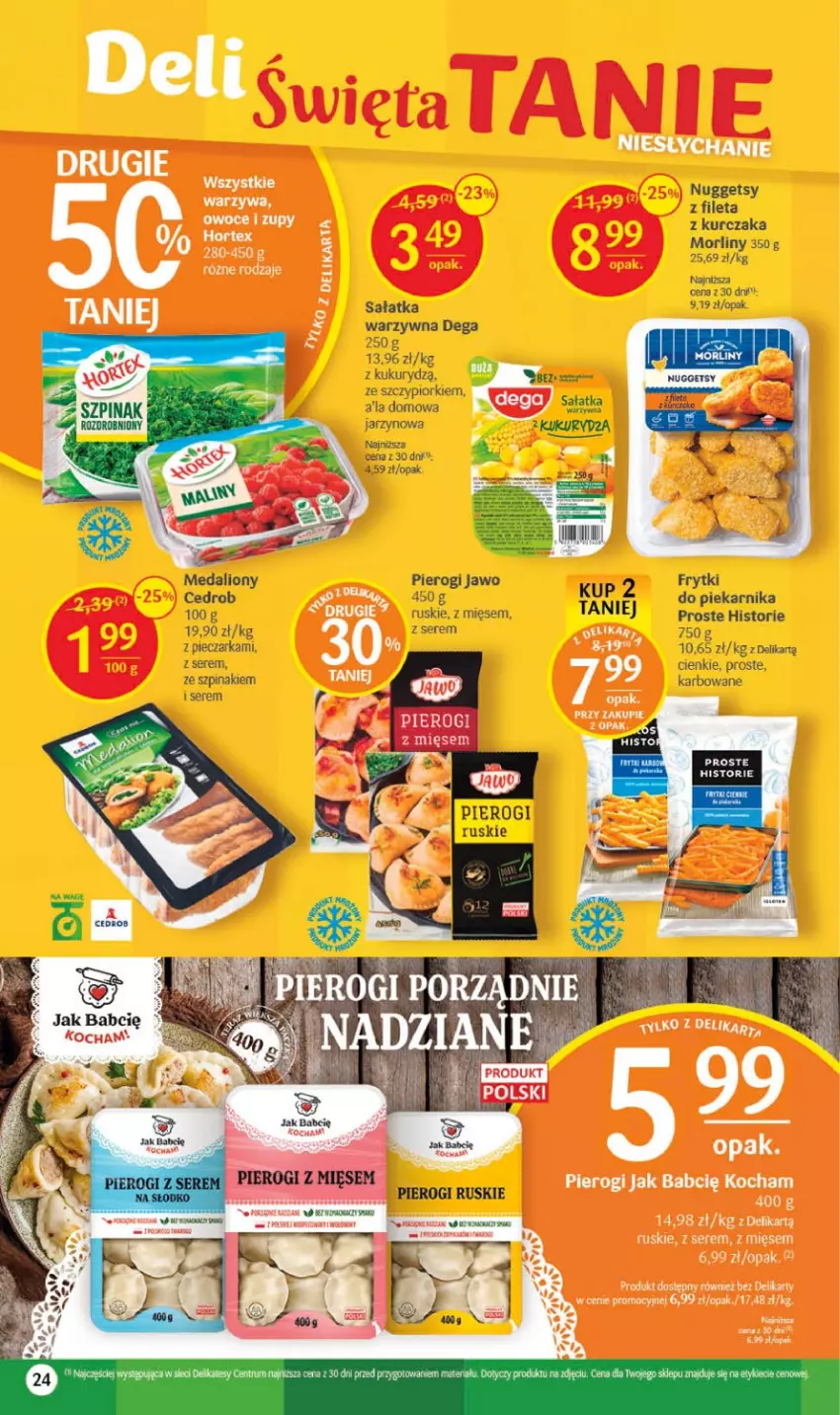 Gazetka promocyjna Delikatesy Centrum - Gazetka DC11 - ważna 16.03 do 22.03.2023 - strona 24 - produkty: Dega, Frytki, Koc, Kurczak, Lion, Morliny, Owoce, Piec, Pieczarka, Piekarnik, Pierogi, Sałat, Sałatka, Sałatka warzywna, Ser, Szpinak, Warzywa