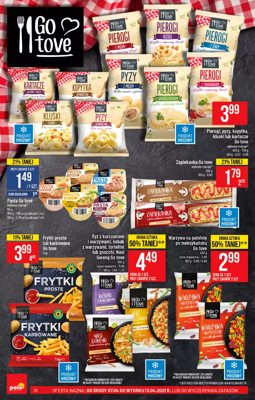 Gazetka promocyjna PoloMarket - Gazetka promocyjna  r - ważna 07.04 do 13.04.2021 - strona 16 - produkty: Fa, Frytki, Gnocchi, Kopytka, Kurczak, LG, Pierogi, Ryż, Warzywa, Zapiekanka