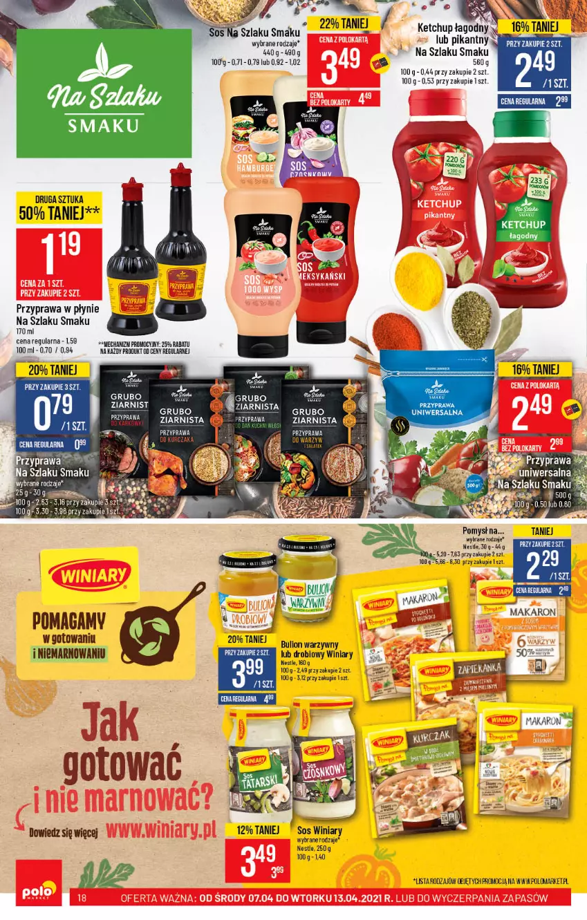 Gazetka promocyjna PoloMarket - Gazetka promocyjna  r - ważna 07.04 do 13.04.2021 - strona 18 - produkty: Gry, Ketchup, Makaron, Przyprawa w płynie, Pur, Ryż, Winiary