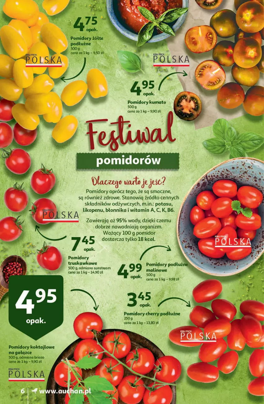 Gazetka promocyjna Auchan - Superoszczędzanie z markami Auchan Supermarkety - ważna 30.09 do 06.10.2021 - strona 6 - produkty: Pomidory