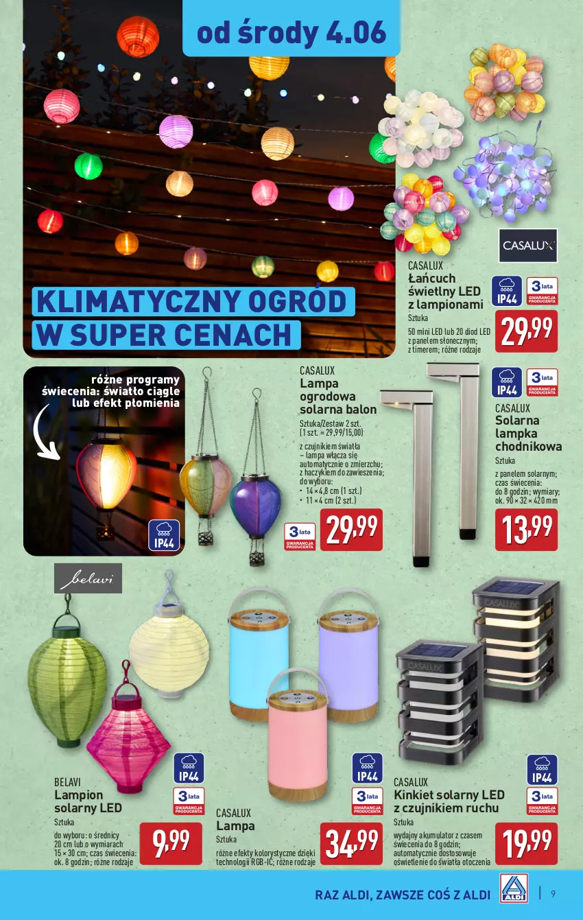 Gazetka promocyjna Aldi - Artykuły przemysłowe i tekstylia - ważna 04.06 do 07.06.2025 - strona 9 - produkty: Akumulator, Chodnik, Gra, Haczyk, Lampa, Lampion, Ogród