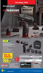 Gazetka promocyjna Lidl - GAZETKA - Gazetka - ważna od 19.10 do 19.10.2025 - strona 46 - produkty: Parkside, Ser, Akumulatorowa wiertarkowkrętark, Wiertarkowkrętarka, Warka, Tarka, Wkręt, Torba, Pudełko, Wkrętarka, Ogród, Akumulator
