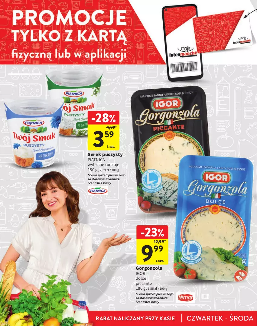 Gazetka promocyjna Intermarche - Gazetka Intermarche - ważna 18.01 do 31.01.2024 - strona 6 - produkty: Gorgonzola, Piątnica, Ser, Serek, Serek puszysty