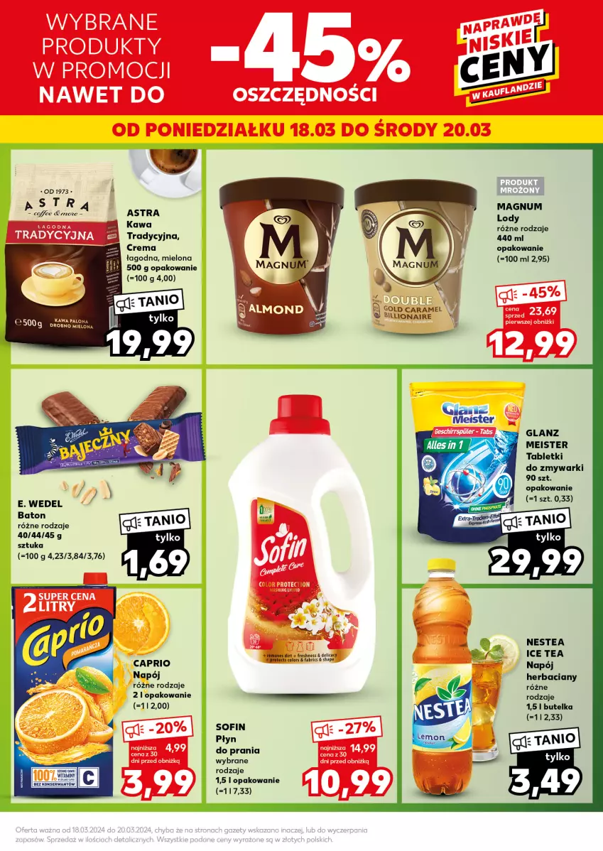 Gazetka promocyjna Kaufland - Kaufland - ważna 18.03 do 20.03.2024 - strona 5 - produkty: Baton, E. Wedel, Fa, Ice tea, Kawa, Lion, Napój, Nestea, Płyn do prania, Tablet, Tabletki do zmywarki, Zmywarki