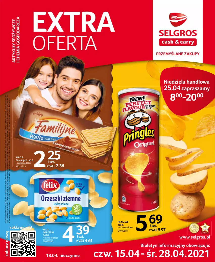 Gazetka promocyjna Selgros - Extra Oferta - ważna 01.04 do 30.04.2021 - strona 1 - produkty: Cień, Fa, Felix, LG, Orzeszki, Pringles, Tran, Wafle