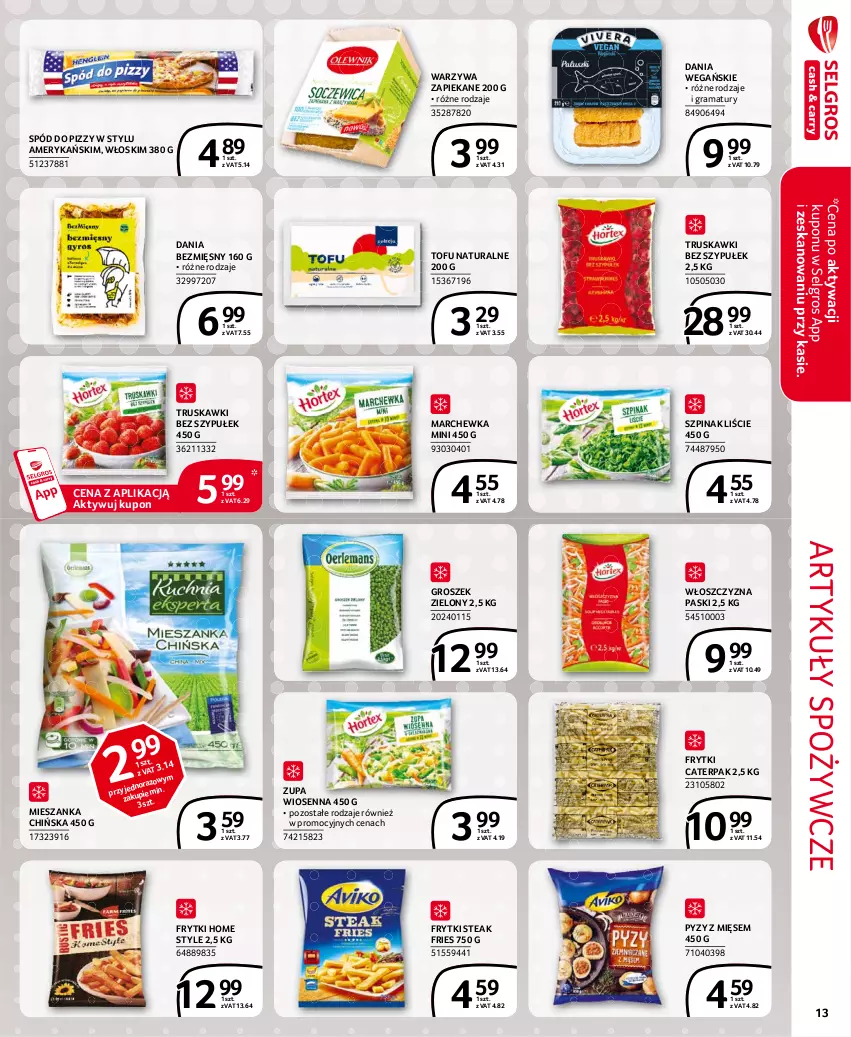 Gazetka promocyjna Selgros - Extra Oferta - ważna 01.04 do 30.04.2021 - strona 13 - produkty: Artykuły spożywcze, Frytki, Gra, Groszek, LG, Marchewka, Rama, Spód do pizzy, Szpinak, Tofu, Truskawki, Warzywa, Zupa