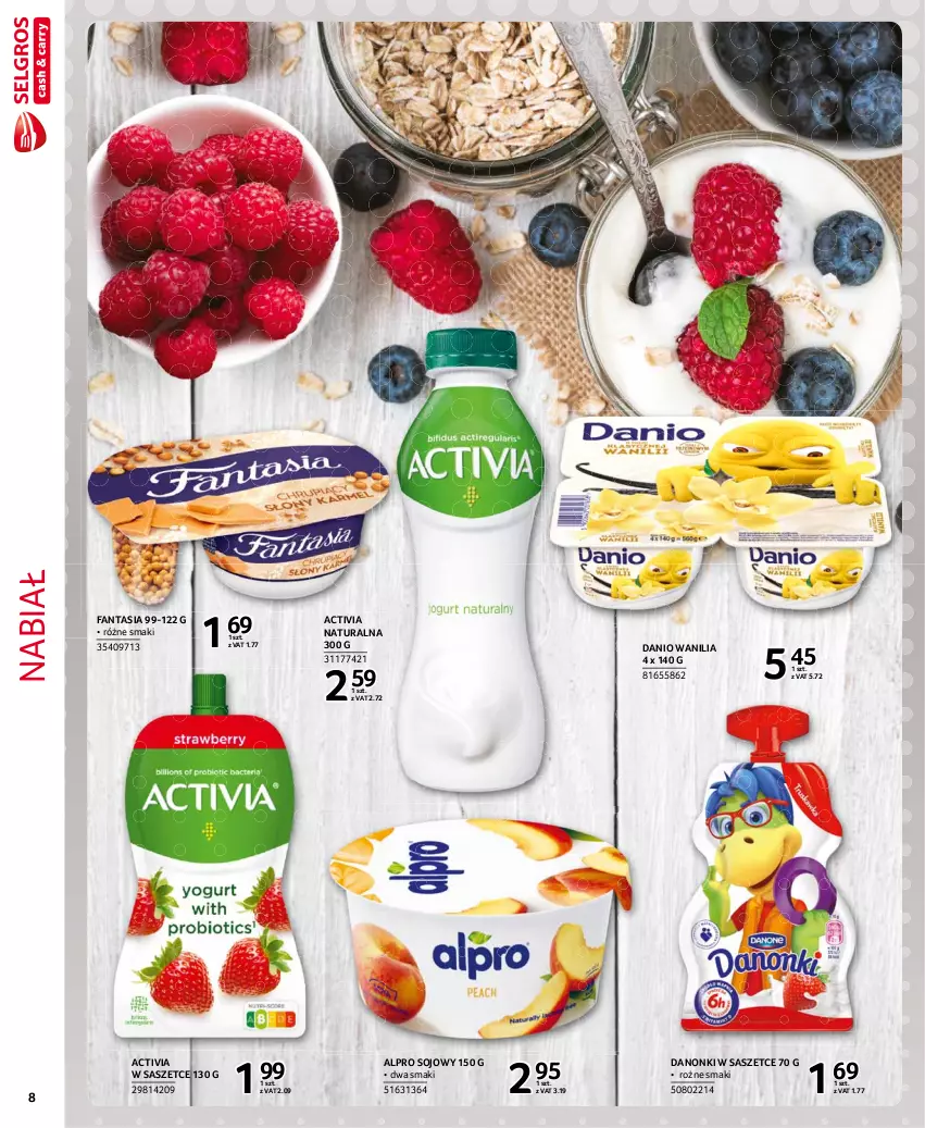 Gazetka promocyjna Selgros - Extra Oferta - ważna 01.04 do 30.04.2021 - strona 8 - produkty: Activia, Alpro, Danio, Danonki, Fa, Fanta