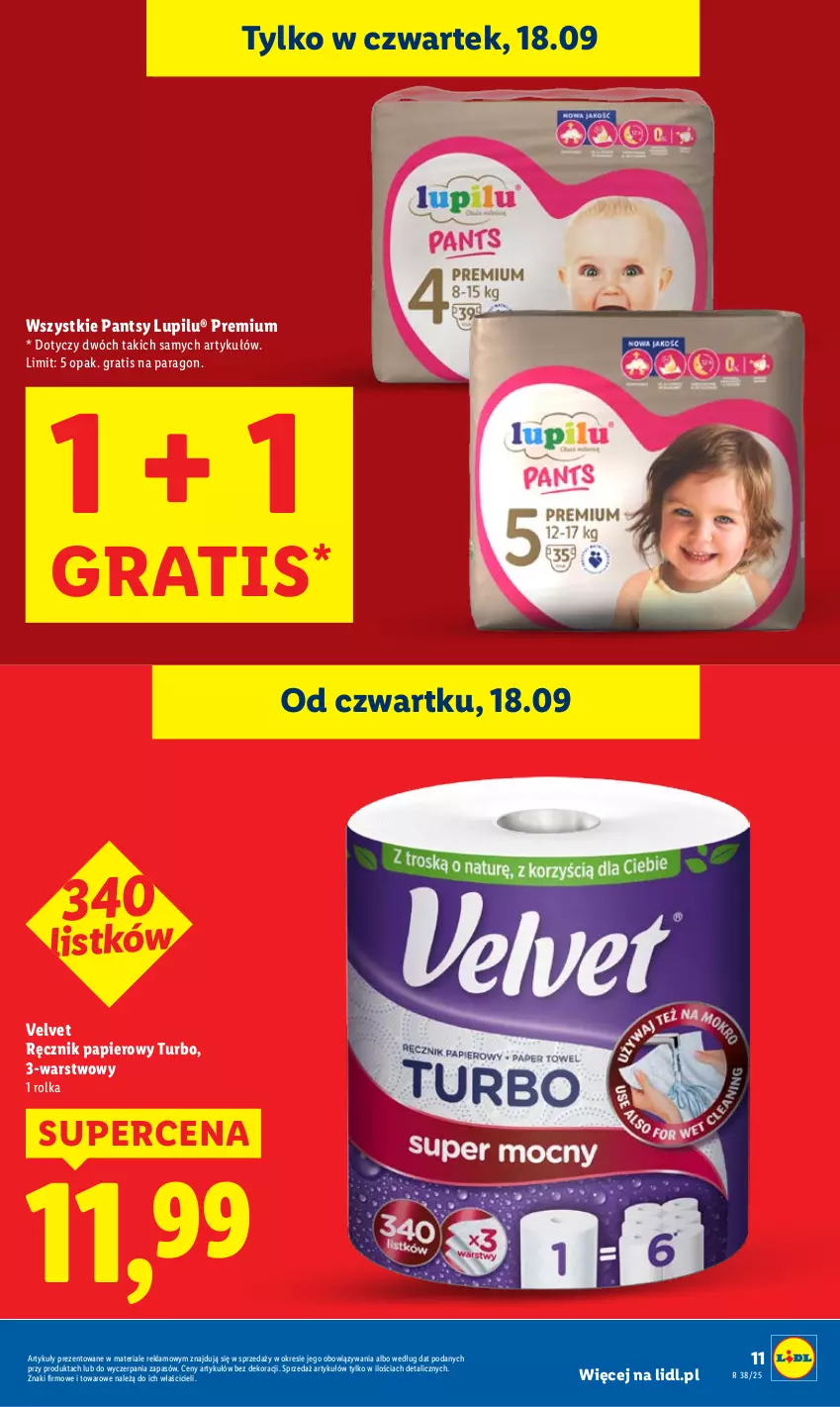 Gazetka promocyjna Lidl - GAZETKA - ważna 18.09 do 20.09.2025 - strona 11 - produkty: Gra, Papier, Ręcznik, Velvet