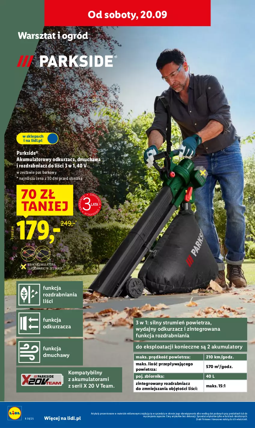 Gazetka promocyjna Lidl - GAZETKA - ważna 18.09 do 20.09.2025 - strona 14 - produkty: Akumulator, Odkurzacz, Ogród, Parkside, Rozdrabniacz, Rum, Ser