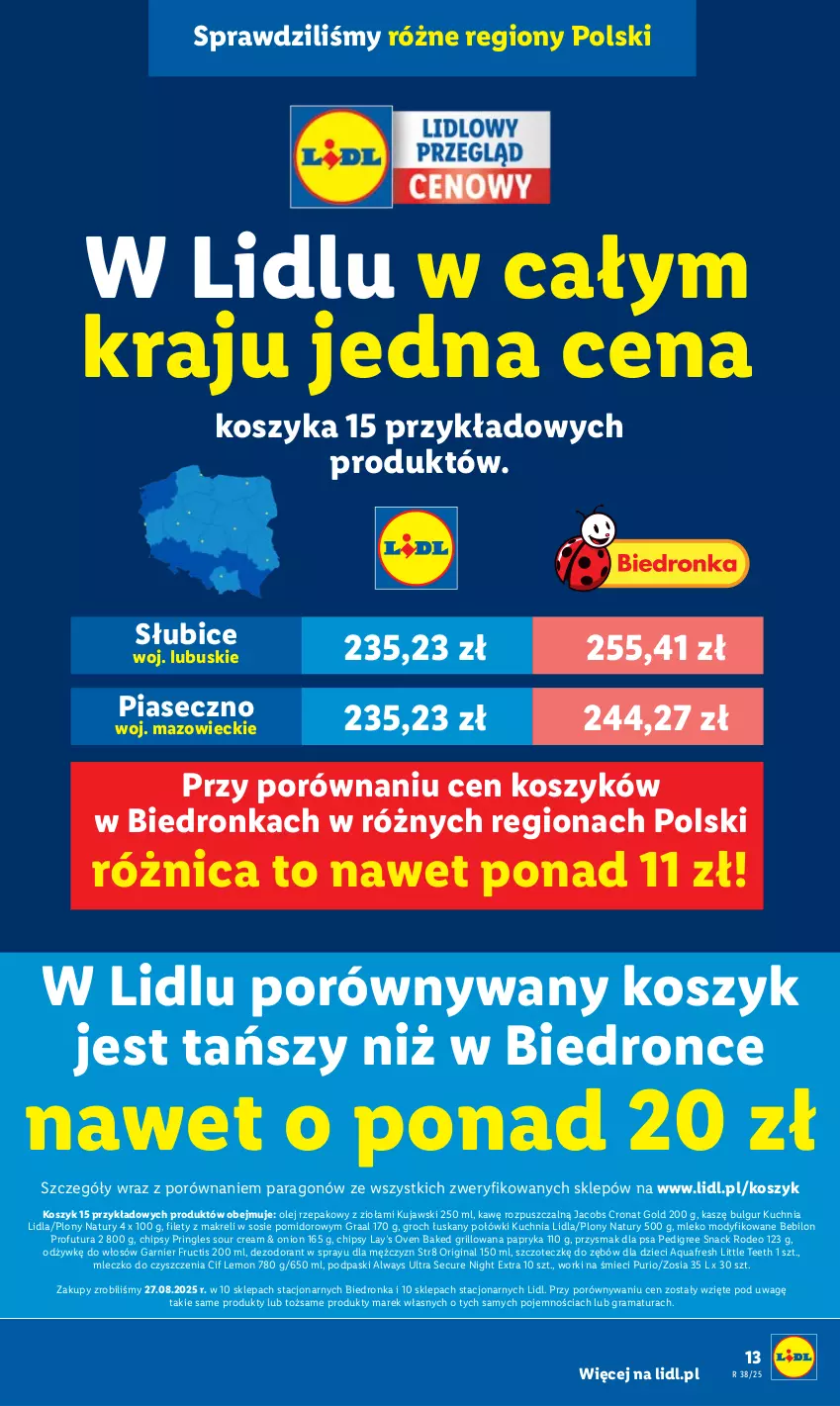 Gazetka promocyjna Lidl - GAZETKA - ważna 18.09 do 20.09.2025 - strona 17 - produkty: Always, Always Ultra, Aquafresh, BEBILON, BIC, Bulgur, Chipsy, Cif, Dezodorant, Dron, Dzieci, Fructis, Garnier, Gin, Gra, Graal, Grill, Groch, Jacobs, Kosz, Kuchnia, Kujawski, Lay’s, LG, Mleczko, Mleko, Mleko modyfikowane, Olej, Olej rzepakowy, Papryka, Pedigree, Podpaski, Por, Pringles, Przysmak dla psa, Pur, Rama, Sos, Str8, Worki na śmiec, Worki na śmieci