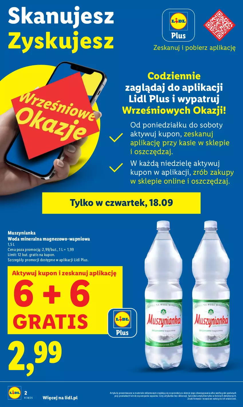 Gazetka promocyjna Lidl - GAZETKA - ważna 18.09 do 20.09.2025 - strona 2 - produkty: Gra, Magnez, Mus, Muszynianka, Woda, Woda mineralna