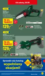 Gazetka promocyjna Lidl - GAZETKA - Gazetka - ważna od 20.09 do 20.09.2025 - strona 15 - produkty: Parkside, Ser, Walizka, Sekator, Wkręt, Olej, Miecz, Akumulator