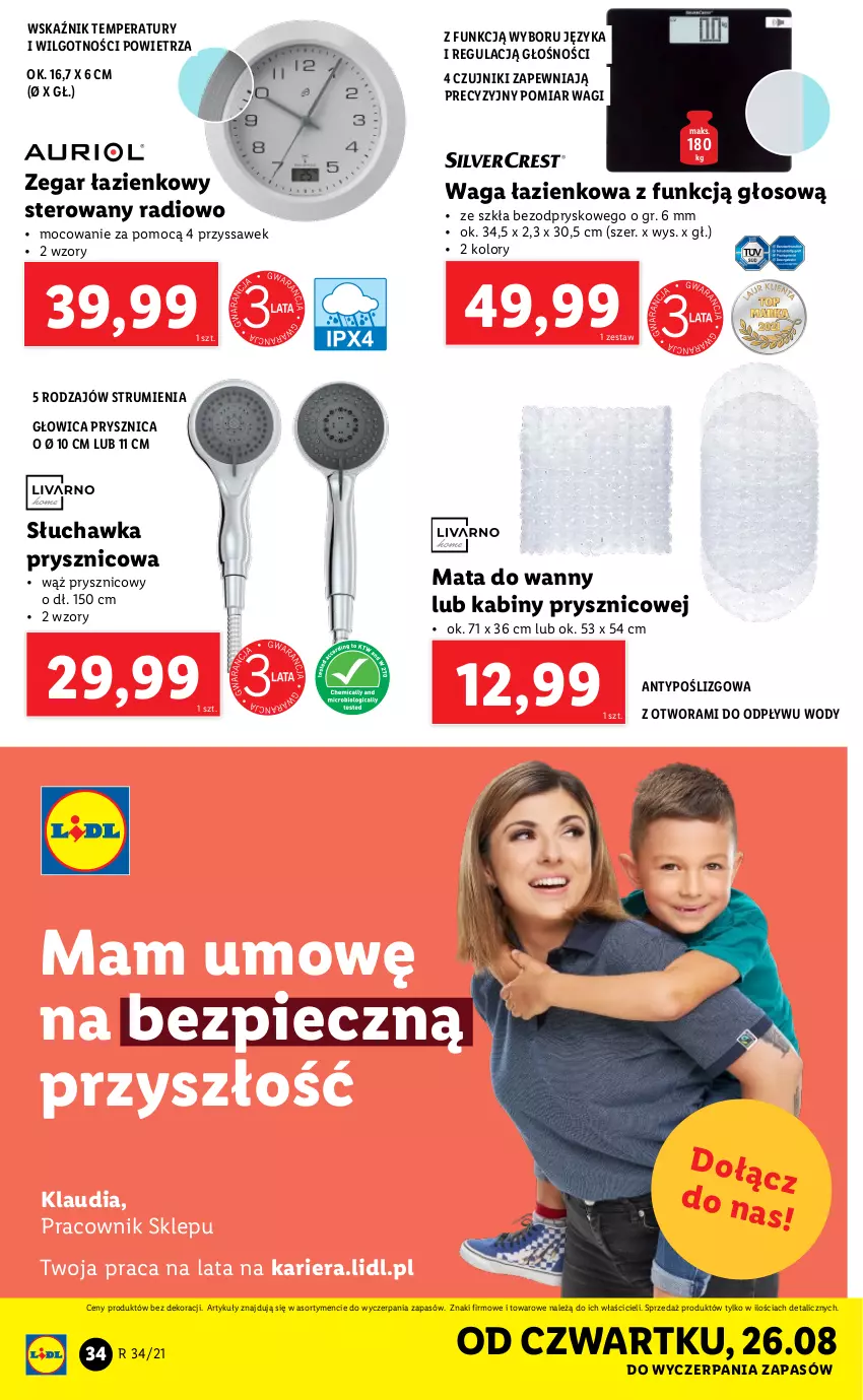 Gazetka promocyjna Lidl - GAZETKA - ważna 23.08 do 29.08.2021 - strona 34 - produkty: LG, Piec, Rum, Słuchawka prysznicowa, Waga, Waga łazienkowa, Wagi, Zegar