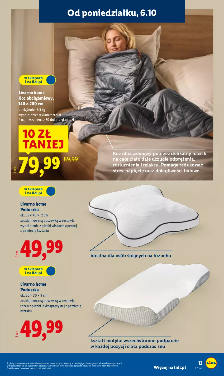 Gazetka promocyjna Lidl - GAZETKA - ważna 06.10 do 11.10.2025 - strona 13 - produkty: Ivar, Koc, Poduszka