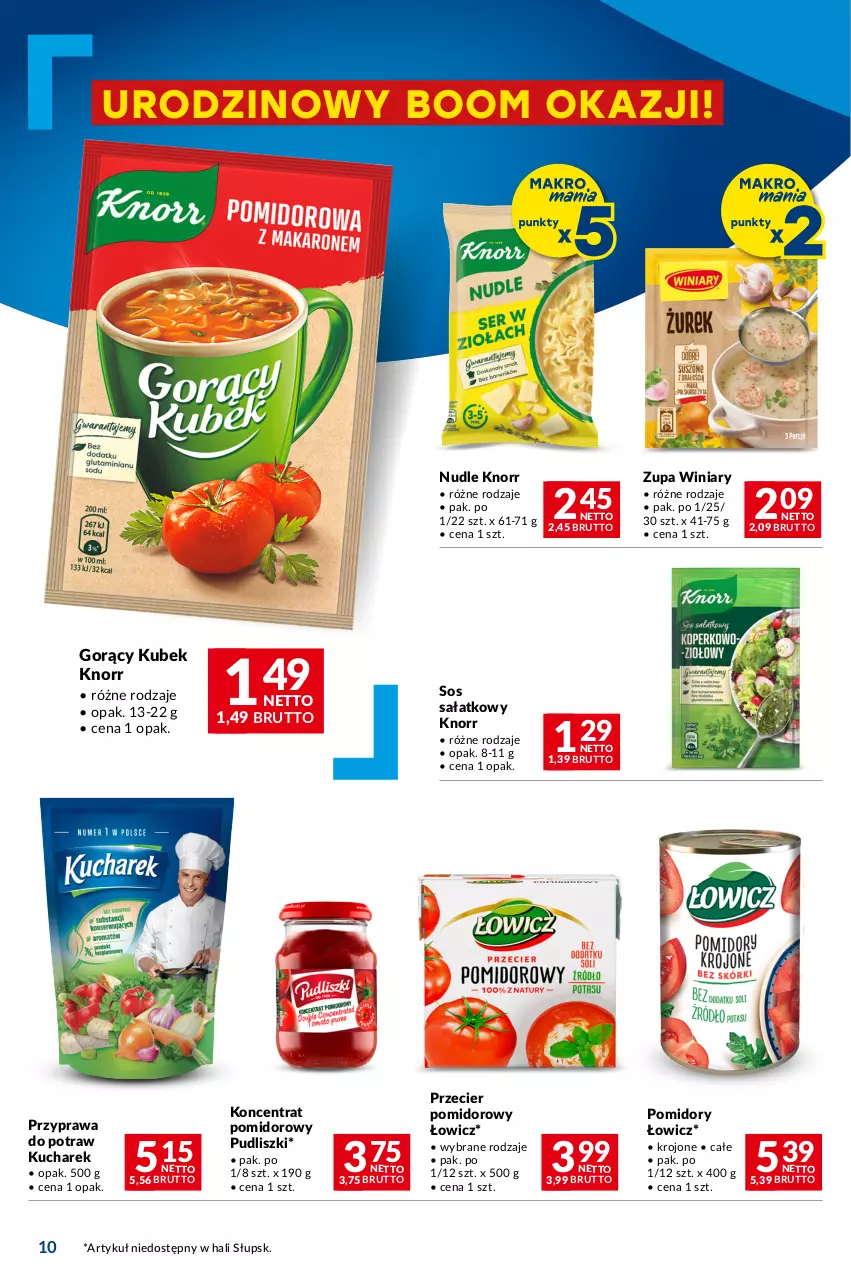 Gazetka promocyjna Makro - Oferta dla Twojego biznesu - ważna 05.03 do 18.03.2024 - strona 10 - produkty: Knorr, Koncentrat pomidorowy, Kubek, Kucharek, Pomidory, Przyprawa do potraw, Pudliszki, Sałat, Sos, Winiary, Zupa