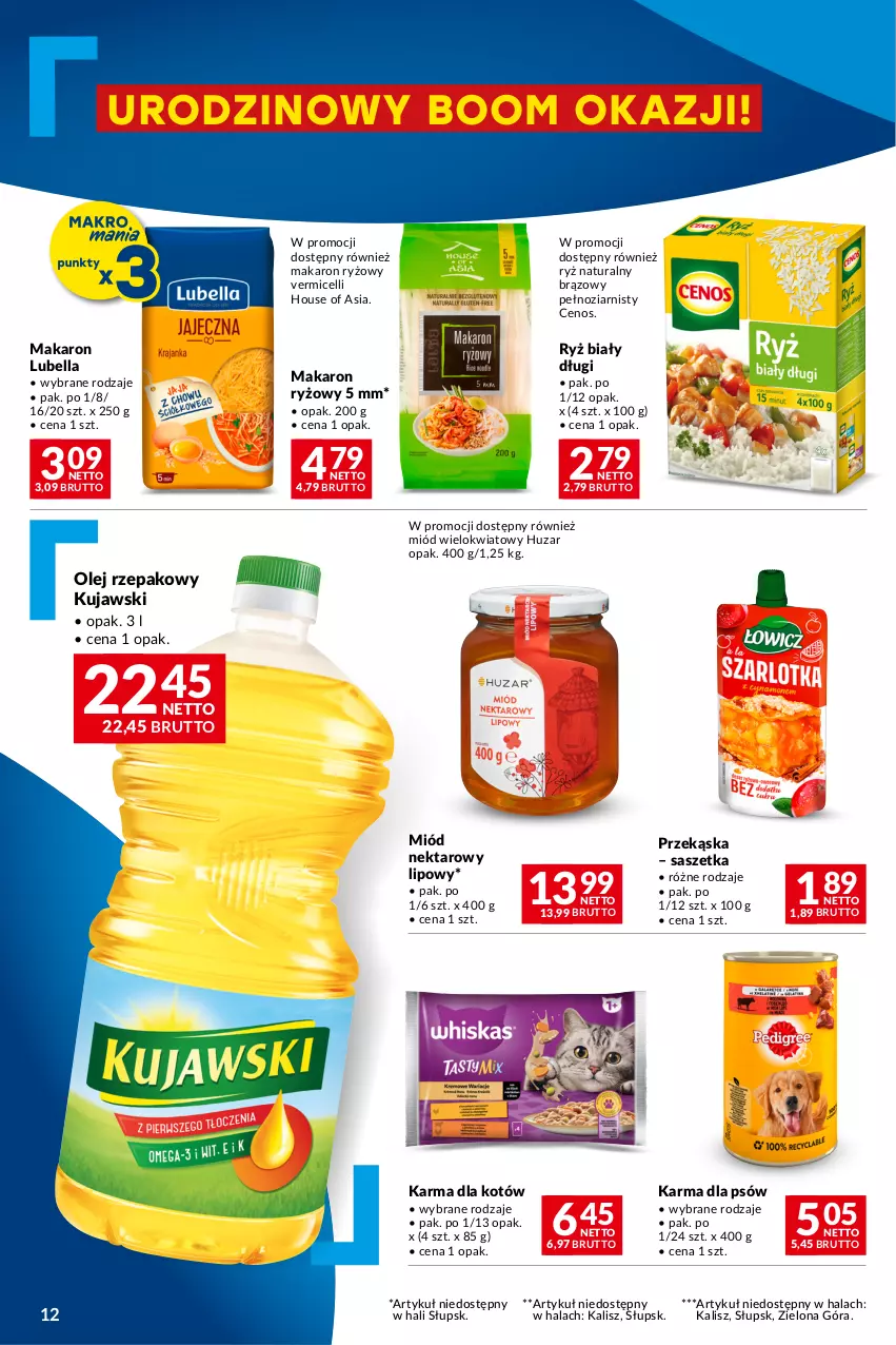 Gazetka promocyjna Makro - Oferta dla Twojego biznesu - ważna 05.03 do 18.03.2024 - strona 12 - produkty: Bell, Bella, Cenos, House of Asia, Kujawski, Lubella, Makaron, Makaron ryżowy, Miód, Nektar, Olej, Olej rzepakowy, Ryż, Ryż biały, Ryż naturalny