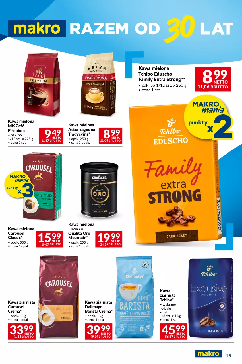 Gazetka promocyjna Makro - Oferta dla Twojego biznesu - ważna 05.03 do 18.03.2024 - strona 15 - produkty: Dallmayr, Fa, Kawa, Kawa mielona, Kawa ziarnista, Lavazza, Tchibo