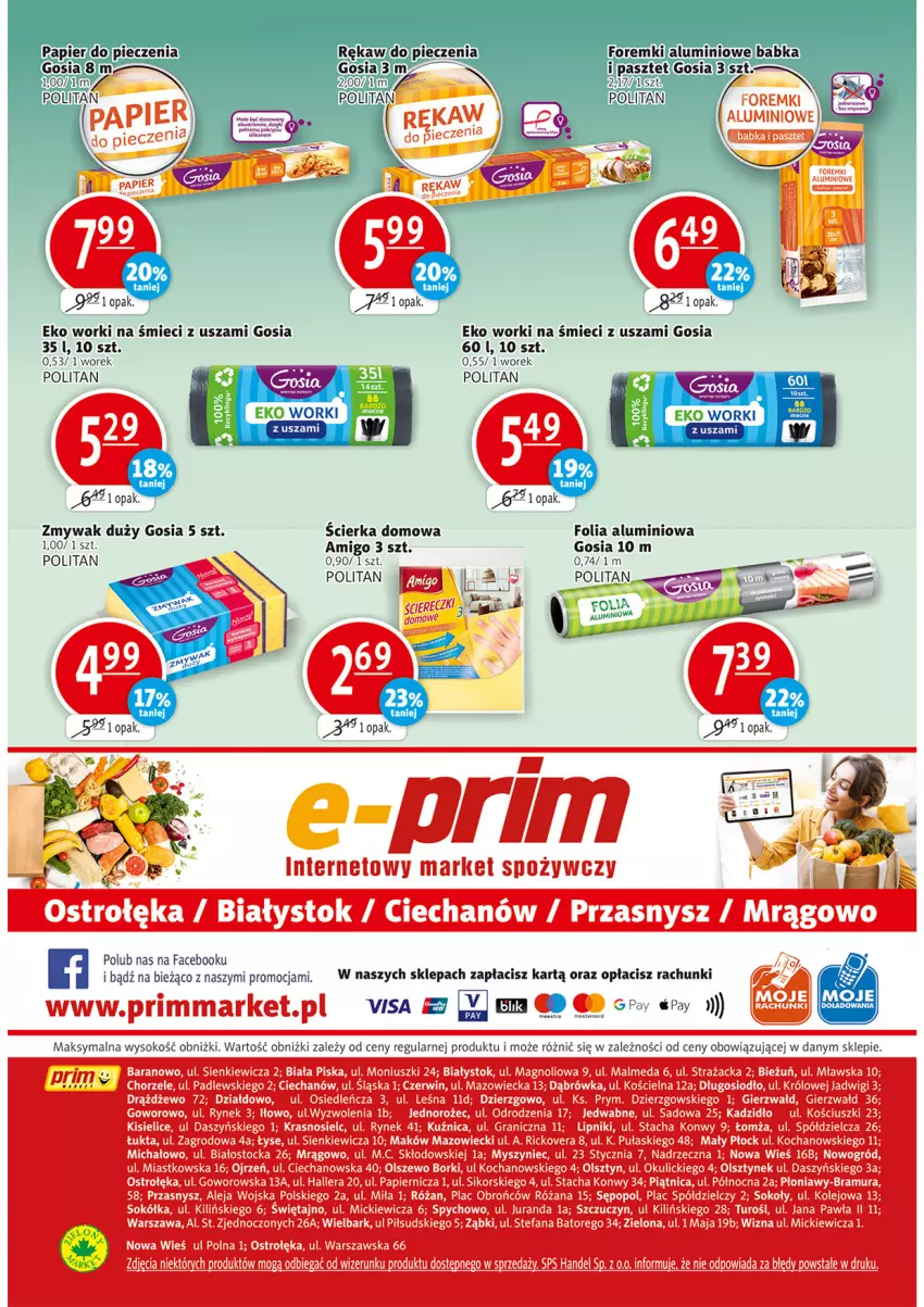 Gazetka promocyjna Prim Market - ważna 24.03 do 30.03.2022 - strona 12 - produkty: Babka, Fa, Folia aluminiowa, Pasztet, Piec, Sok, Top, Worki na śmiec, Worki na śmieci