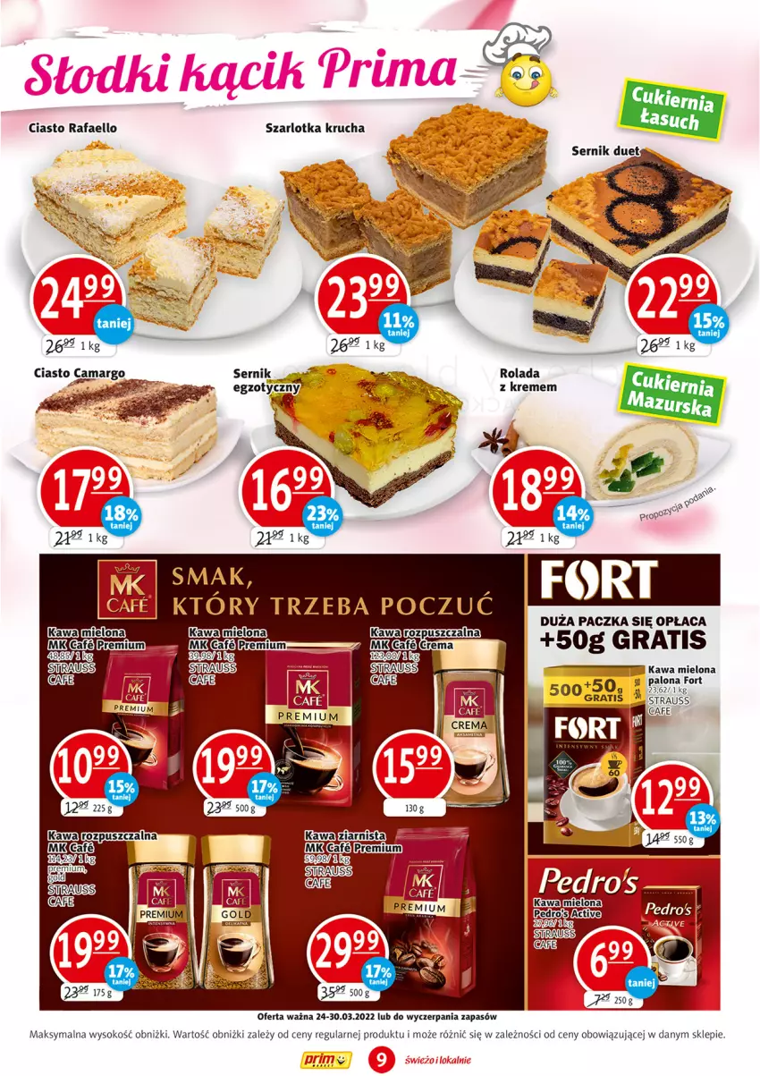 Gazetka promocyjna Prim Market - ważna 24.03 do 30.03.2022 - strona 9 - produkty: Fa, Gra, Kawa, Kawa mielona, Rolada, Ser, Sok, Szarlotka