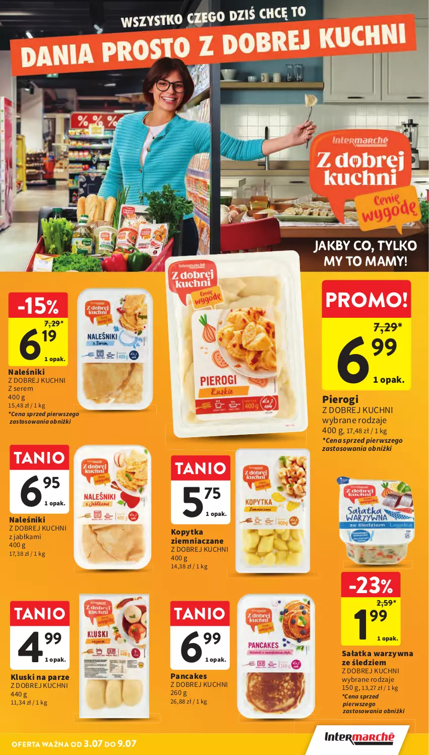 Gazetka promocyjna Intermarche - Gazetka Intermarche - ważna 03.07 do 09.07.2025 - strona 19 - produkty: Jabłka, Kluski na parze, Kopytka, Naleśniki, Pierogi, Sałat, Sałatka, Sałatka warzywna, Ser