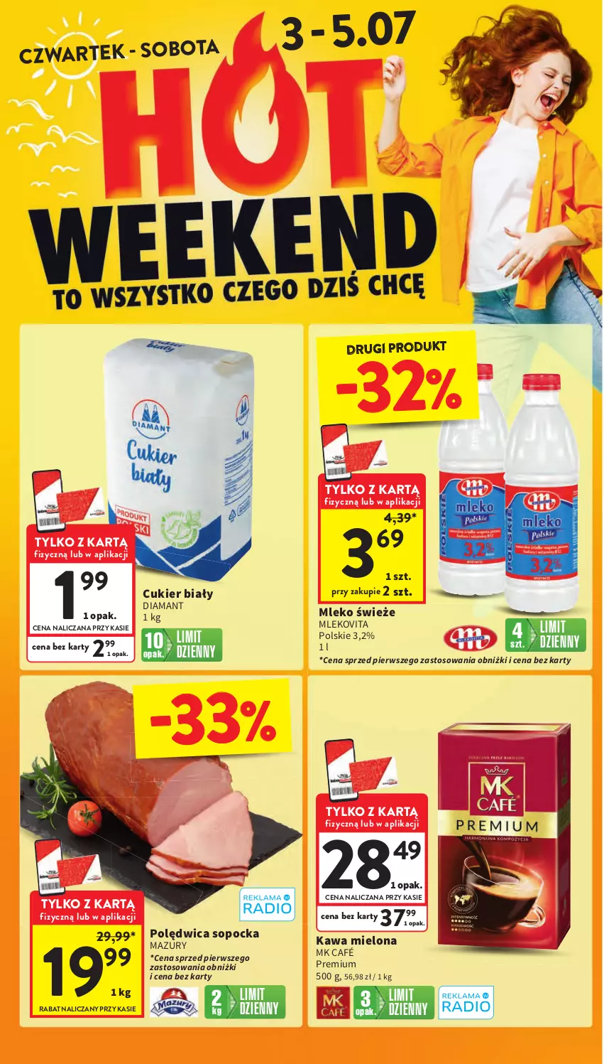 Gazetka promocyjna Intermarche - Gazetka Intermarche - ważna 03.07 do 09.07.2025 - strona 2 - produkty: Cukier, Diamant, Kawa, Kawa mielona, Mleko, Mlekovita, Polędwica