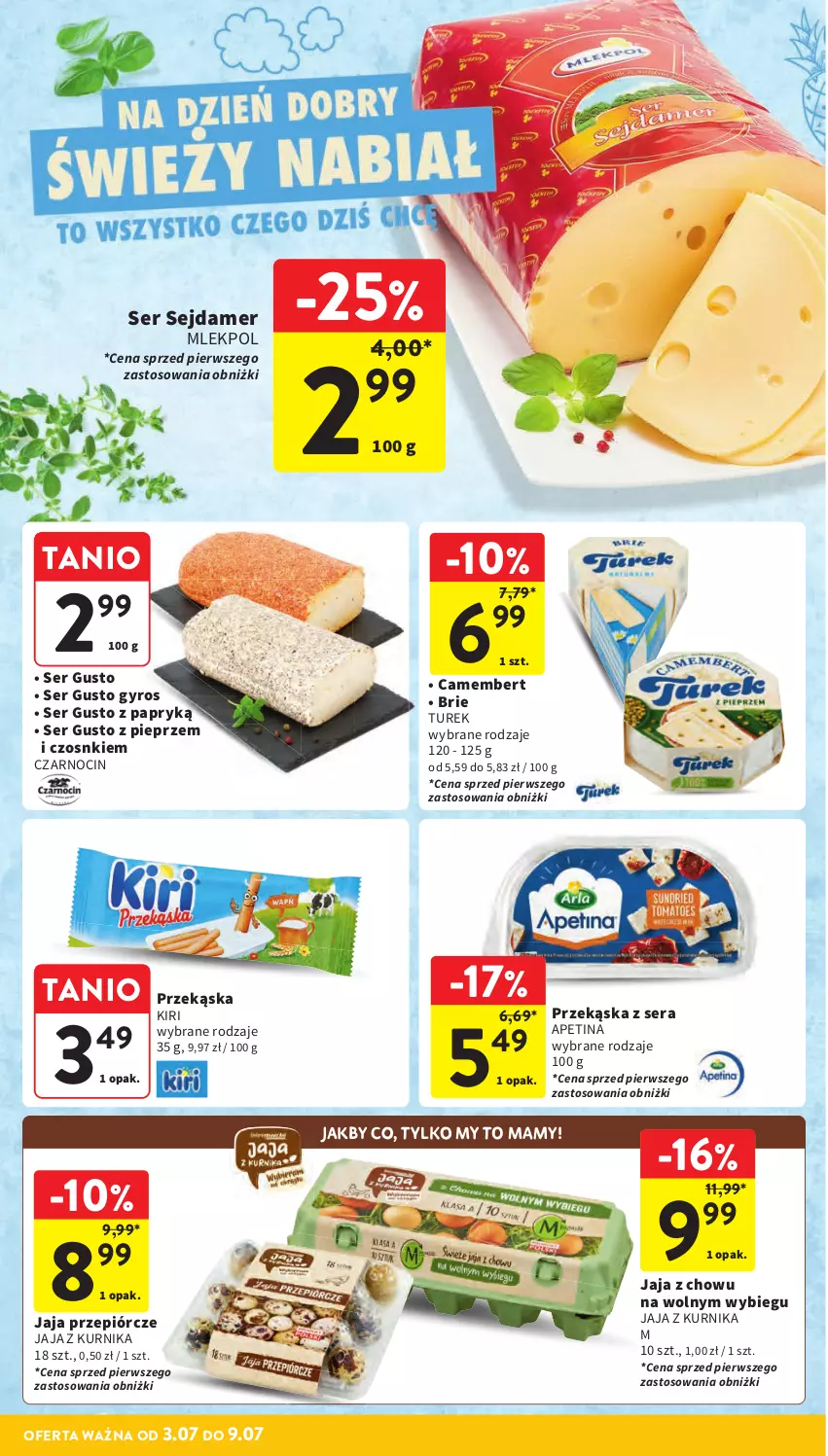 Gazetka promocyjna Intermarche - Gazetka Intermarche - ważna 03.07 do 09.07.2025 - strona 20 - produkty: Brie, Camembert, Gyros, Jaja, Pieprz, Sejdamer, Ser