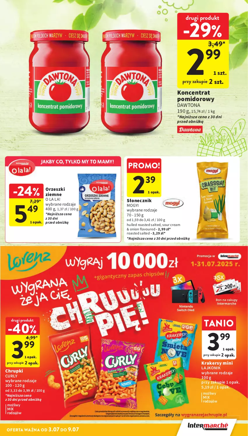 Gazetka promocyjna Intermarche - Gazetka Intermarche - ważna 03.07 do 09.07.2025 - strona 29 - produkty: Chrupki, Dawtona, Koncentrat pomidorowy, Krakersy, Lajkonik, Orzeszki, Orzeszki ziemne