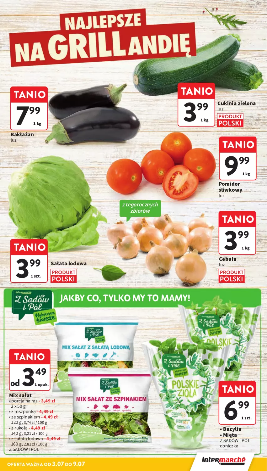 Gazetka promocyjna Intermarche - Gazetka Intermarche - ważna 03.07 do 09.07.2025 - strona 9 - produkty: Bazyl, Bazylia, Cebula, Mięta, Por, Sałat, Sałata lodowa, Szpinak